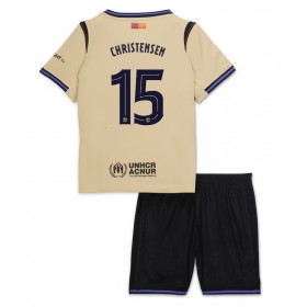 Dětské fotbalový komplet Barcelona Andreas Christensen #15 Venkovní košile 2025-26 Krátkým Rukávem